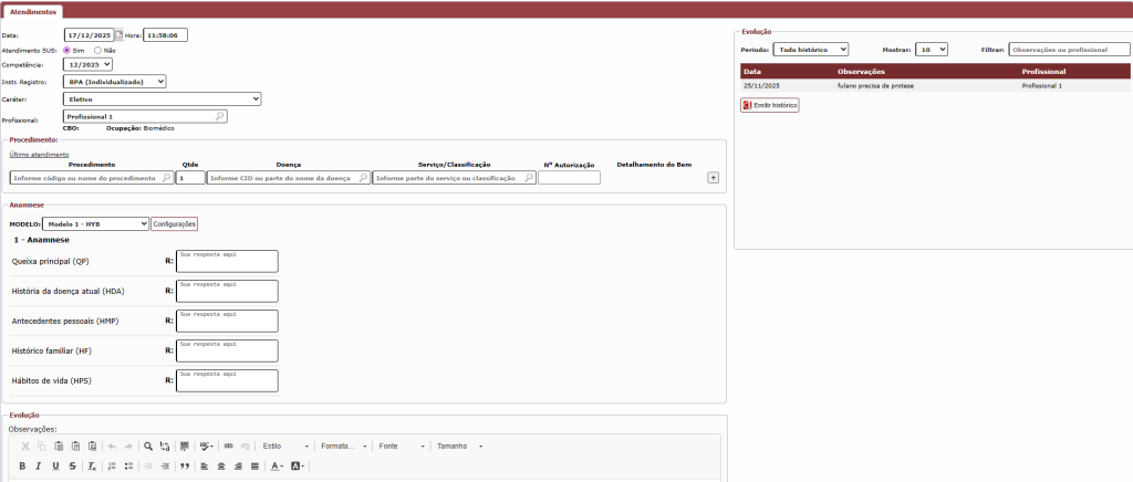 atendimento de saúde no HYB